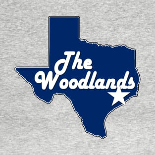 City of The Woodlands Texas Lone Star State Map Navy Blue T-Shirt